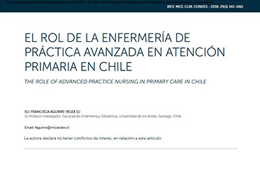 El rol de la enfermería de práctica avanzada en atención primaria en chile. Rev. Med. Clin. Condes 2018